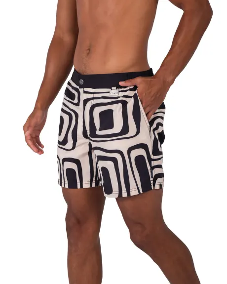 Coast Clothing Co. - Black Swirl Swim Shorts