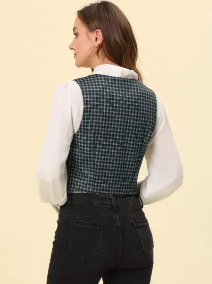 Allegra K - Versatile Racerback Suit Vest Waistcoat