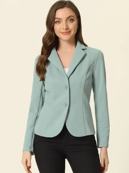 Allegra K- Lapel Collar Stretchy Jacket Suit Blazer