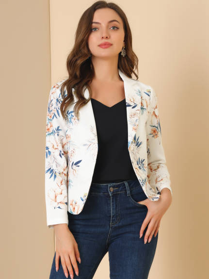 Allegra K- Open Front Crop Blazer Jacket