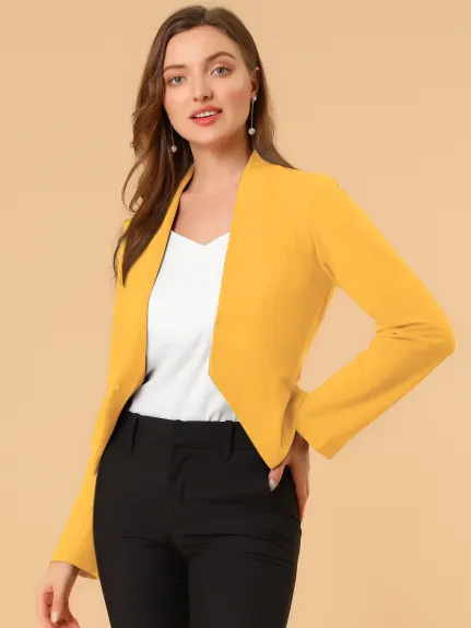 Allegra K- Office Suit Veste blazer courte sans col