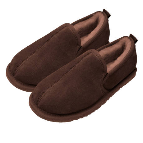 Eastern Counties Leather - Mens Sheepskin Lined Soft Suede Sole Slippers