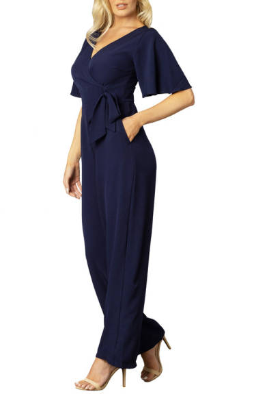 Kiyonna Charisma Crepe Wide-Leg Jumpsuit