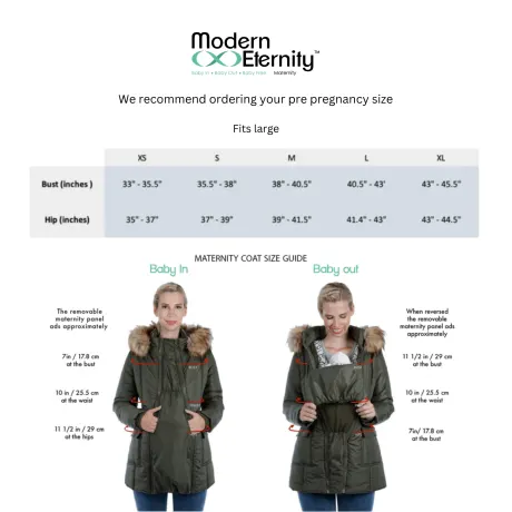 Harper -  3in1 Maternity Coat Cocoon Mid Thigh - Modern Eternity Maternity