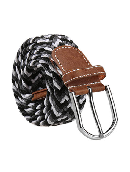 Unique Bargains- Unisex Canvas Elastic Fabric Woven Stretch Braided Belt