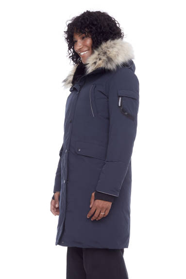 Alpine North Women's - LAURENTIAN | Vegan Down Recycled Long Parka Winter with Faux Fur Hood