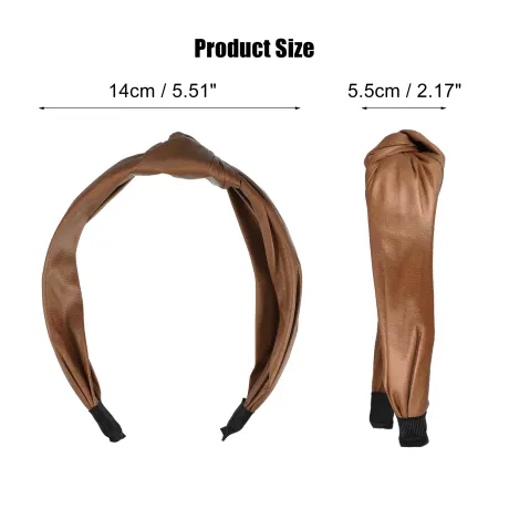 Unique Bargains- Faux Leather Knotted Hairband Headband