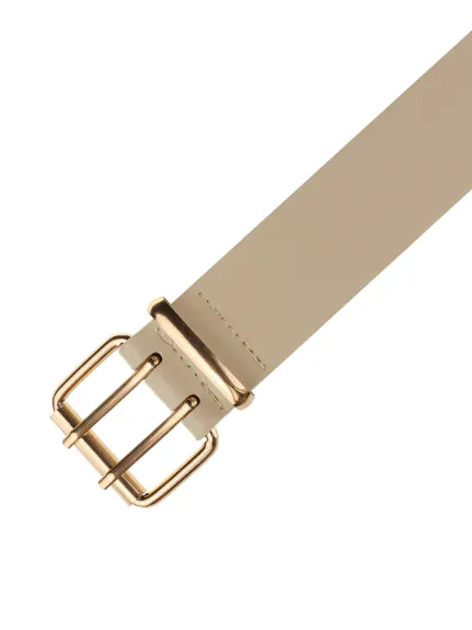 Unique Bargains- Unisex Double Grommet PU Leather Metal Buckle Belt