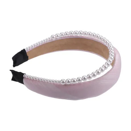 Unique Bargains - Double Layer Faux Pearl Sponge Headband