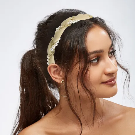 Unique Bargains - Bandeau avec fausses perles et strass