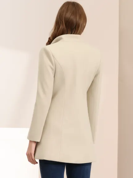 Allegra K- Shawl Collar Button Long Overcoat