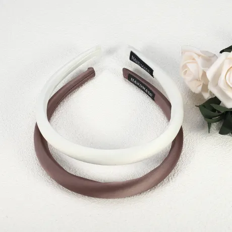 Unique Bargains- 2 Pcs Solid Silk Headbands