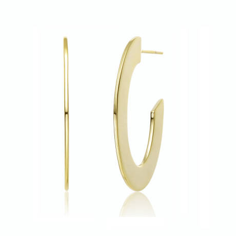 Rachel Glauber 14K Gold Plated Open Hoop Earrings