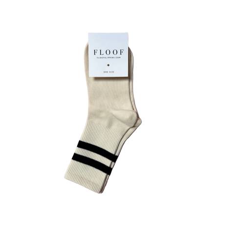 Chaussettes rayées beige/noir