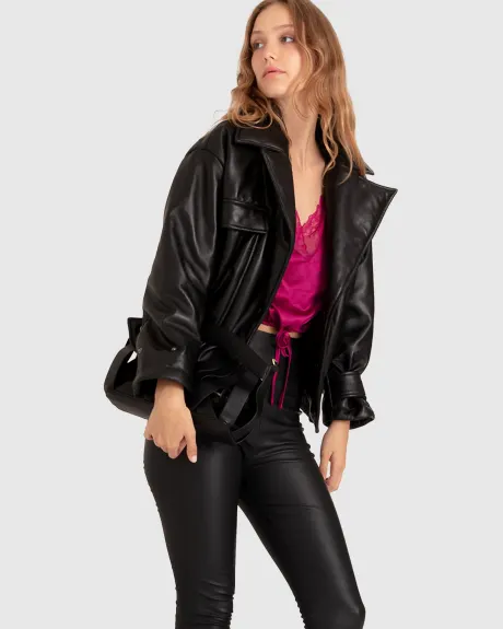 Belle & Bloom Love Drunk Leather Bomber