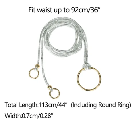 Allegra K- Rope Belt Round Ring Self Tie Waist Strap