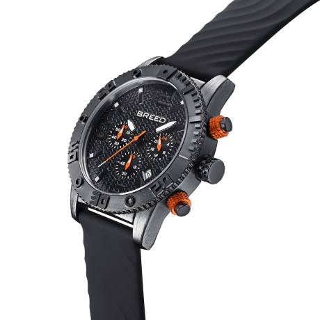 Breed Double Agent Chronograph Watch with Date - Black