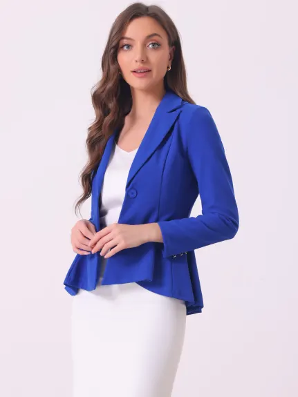 Allegra K - Single Button Dressy Peplum Blazer