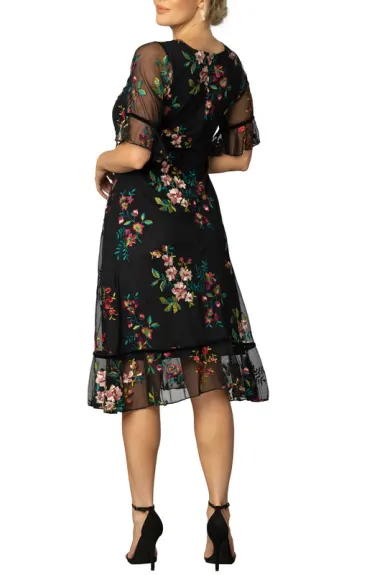 Kiyonna Wildflower Embroidered Floral Mesh Dress