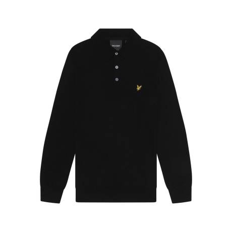 Lyle & Scott - Mens Knitted Cotton Merino Long-Sleeved Polo Shirt