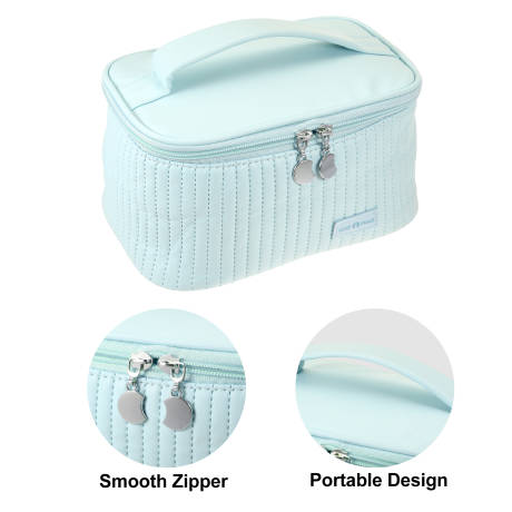 Unique Bargains- PU Leather Large Travel Makeup Bag Brush Toiletry Organizer