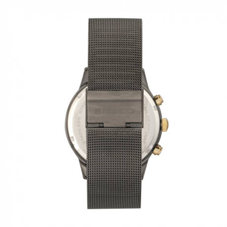 Breed - Espinosa Chronographe Mesh-Bracelet Montre avec date - Argent/Gunmetal