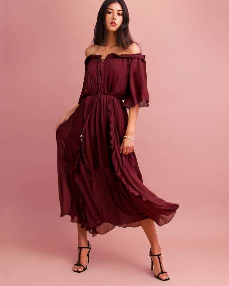 Belle & Bloom Amour Amour Ruffled Midi Dress