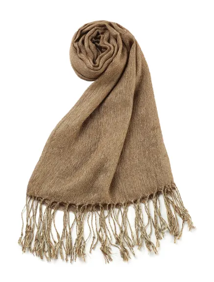 Unique Bargains- Unisex Shiny Shawl Wrap Scarf with Tassel