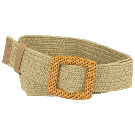 Allegra K- Elastic Stretch Woven Belt Retro Square Buckle