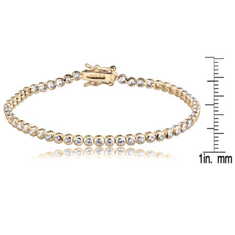 Rachel Glauber Round Bezel-set Bracelet with 3mm Colored Cubic Zirconia