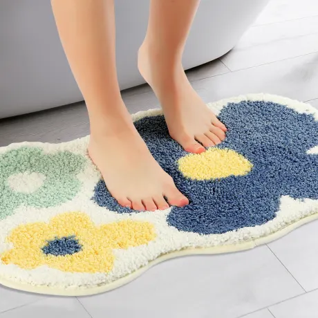 PiccoCasa- Soft Non Slip Mat Quick Dry Microfiber Washable Bath Rugs 20" x 32"