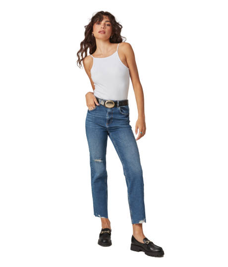 Lola Jeans DENVER-DIS High Rise Straight Jeans