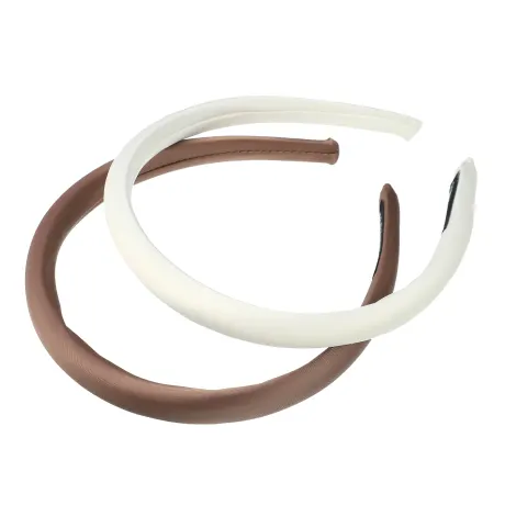 Unique Bargains- 2 Pcs Solid Silk Headbands