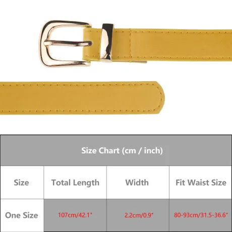 Allegra K- Faux Leather Gold Buckle Waist Belt