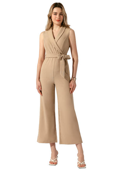 Allegra K - Sleeveless High Waist Jumpsuit Romper