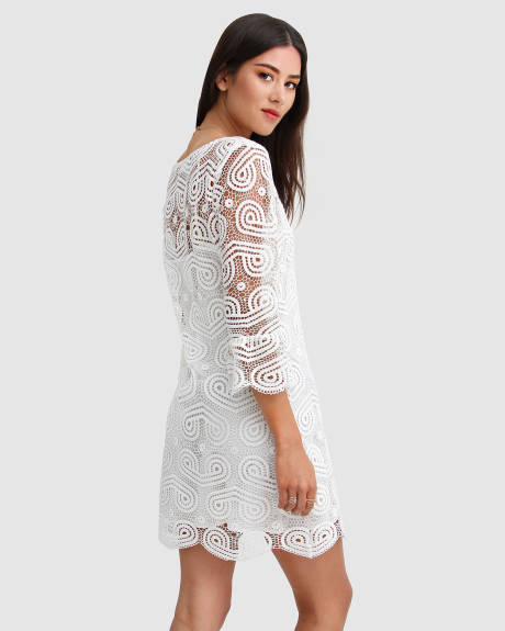 Irresistible Crochet Mini Dress - White