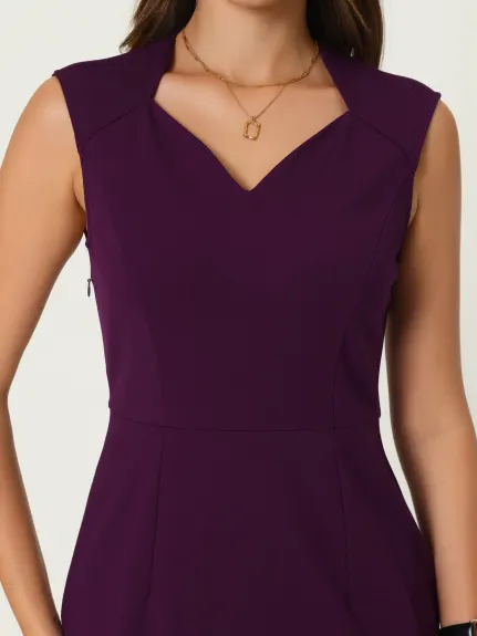 Hobemty- Sleeveless Sweetheart Neck Sheath Dress