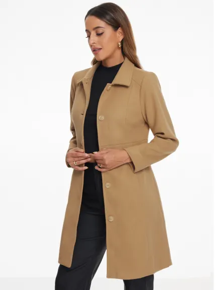 Allegra K- Button Down Elegant Winter Pea Coat