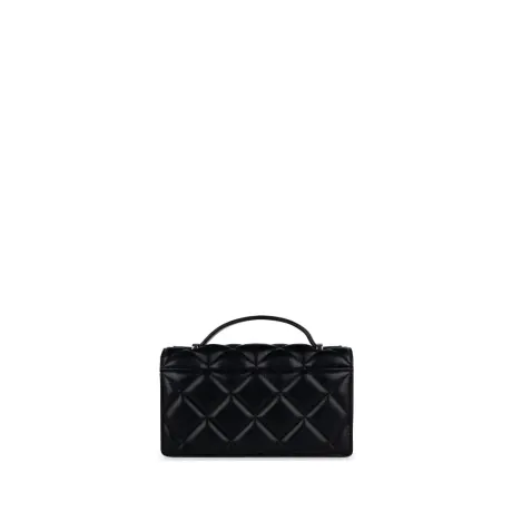 Lambert - The Andrea - 2-in-1 Black Quilted Vegan Leather Handbag