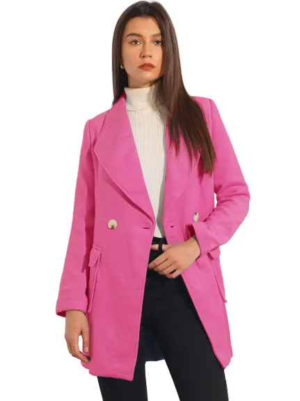 Allegra K- Trench-coat long ceinturé à revers et col châle