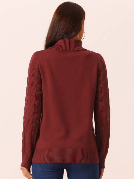 Allegra K - High Neck Casual Pullover Sweater