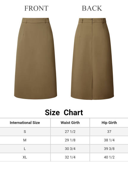 Hobemty- High Waist Split Back Midi Pencil Skirt