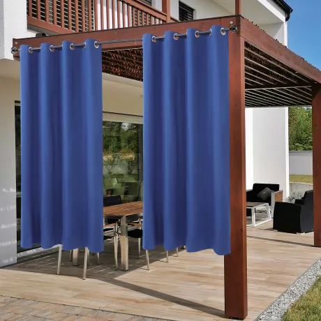 PiccoCasa- 100% Blackout Waterproof Grommet Curtains with Black Liner, 2 Panels Set 42 x 84 Inch