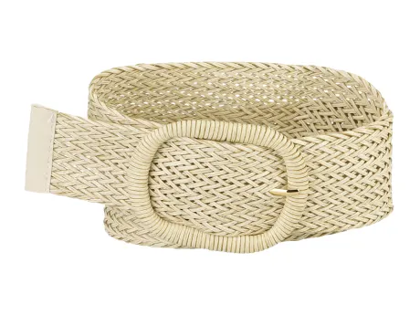 Allegra K- Wide Waist Braided Woven Belts Chunky Buckle