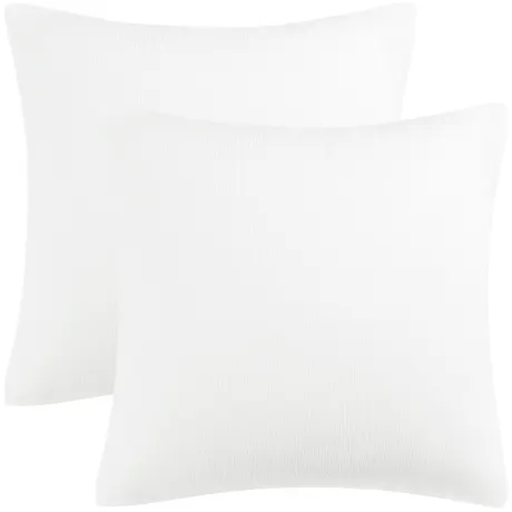 PiccoCasa- Set of 2 Chenille Water Repellent Throw Pillow Covers 16x16 Inch