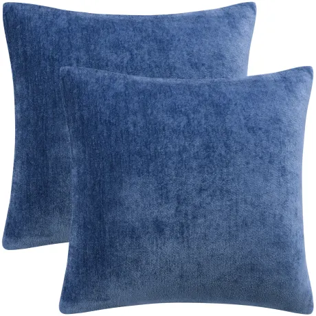 PiccoCasa- Set of 2 Chenille Water Repellent Throw Pillow Covers 18x18 Inch