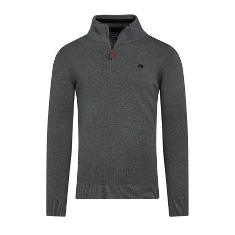 Raging Bull - Mens Classic Knitted Cashmere Blend Quarter Zip Sweater