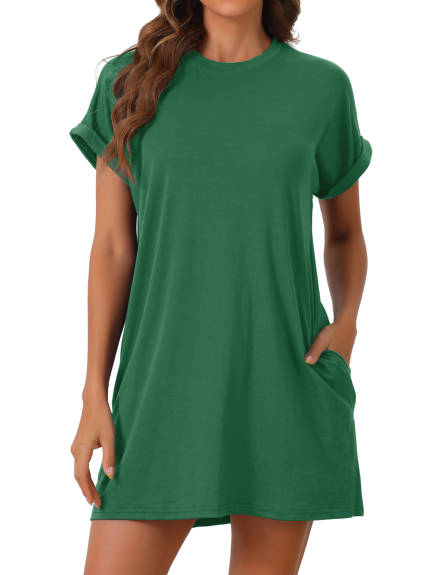 Cheibear - Short Sleeve Round Neck Nightgown