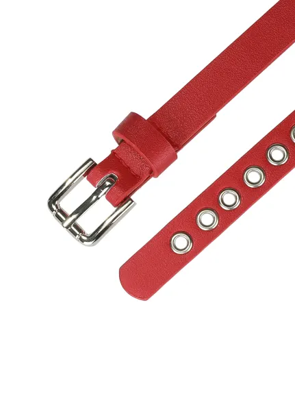 Allegra K- Ceinture à œillets Ceinture en cuir skinny grande taille