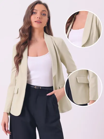 Allegra K - Shawl Lapel Solid Office Suit Blazer